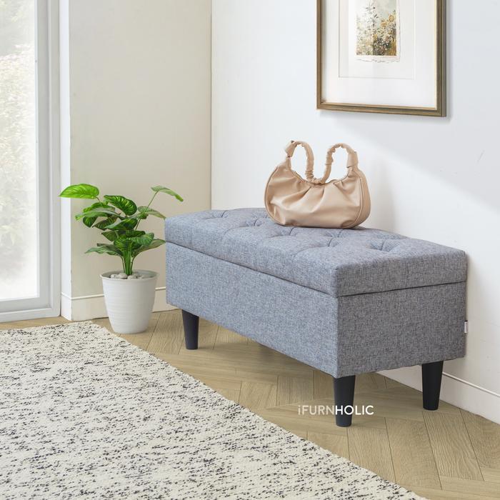 Promo  Ifurnholic Sabrina Storage Bench Bangku Penyimpanan Serbaguna Sofa Ruang Tamu Sofa Estetik