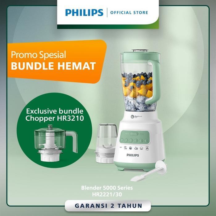 Paket Blender Plastik 2 Liter Phillips Hr2221 + Chopper Hr3210