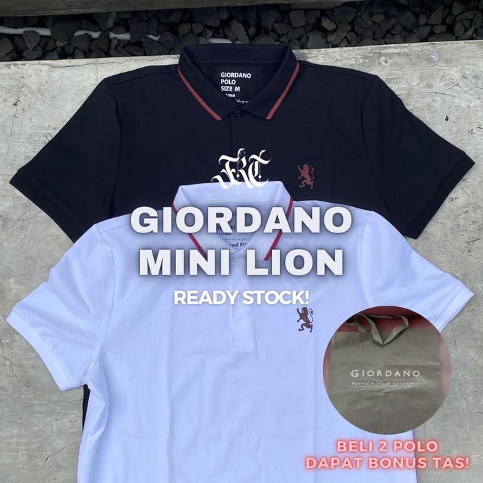 Giordano Polo Shirt Mini Lion 100% Original Pria