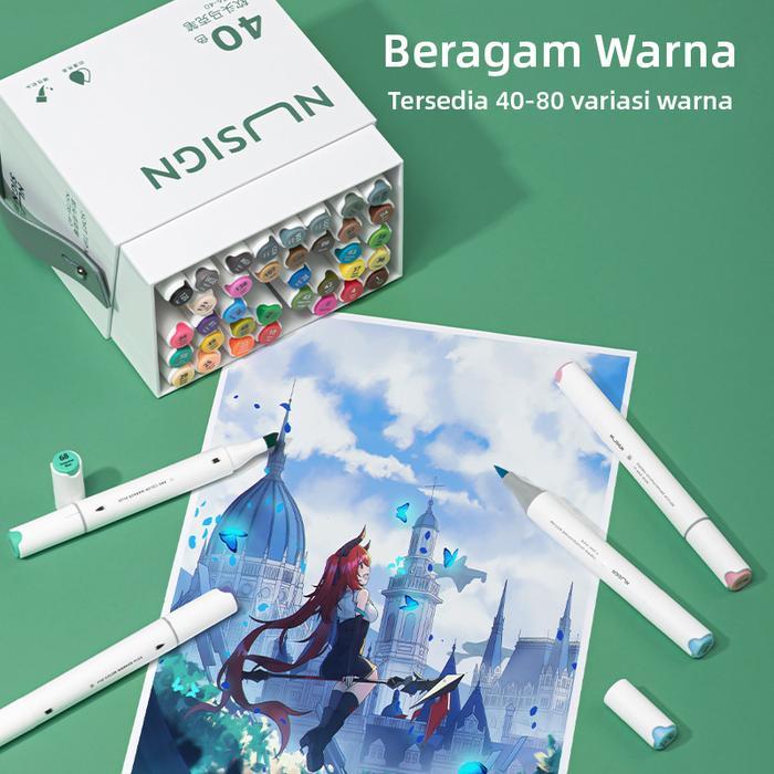 Nusign Sketch Marker Spidol Sketsa Dual Tip Non Toxic NS736