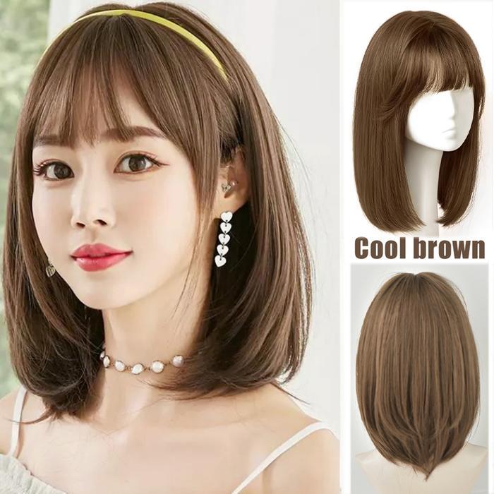 Rambut Palsu Wig Wanita Korea Style Aesthetic Premium Fiber full wig korea rambut palsu satu kepala