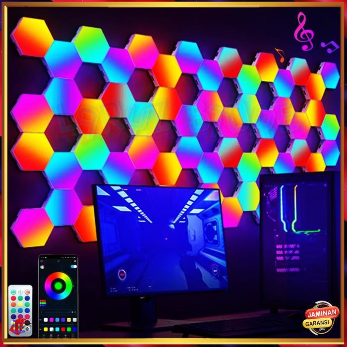 Terbatas Lampu Hexagonal Rgb Led 3 6 10 Pcs Light Lamp Hexagon Hias Dekorasi Interior Kontrol