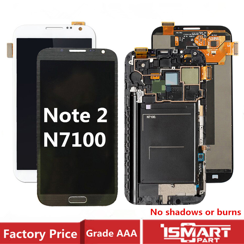 For Galaxy Note 2 Ii Lcd Display Touch Screen Dizitizer Assembly With Frame Gt-N7100 N7105 N7100