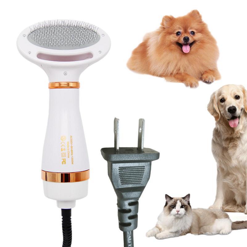 2 in 1 Pet Hair Dryer Brush Pet Grooming Dryer With Slicker Brush Quiet Portable & Powerful Pet Groo