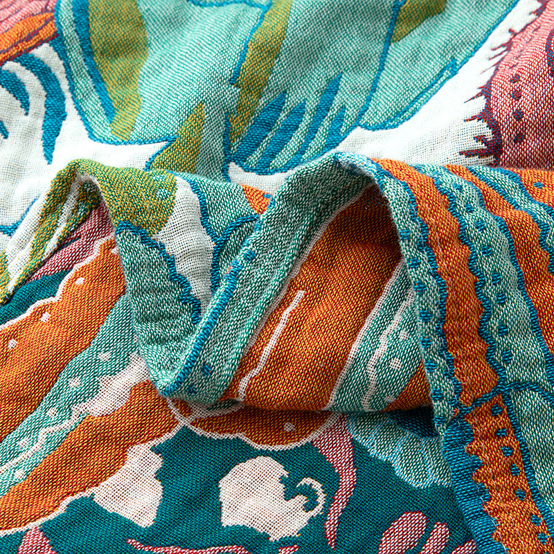 Pure Cotton Gauze Blanket Summer Cooling Quilt Double Bed Towelling Coverlet Decorate Sofa Bed Cover