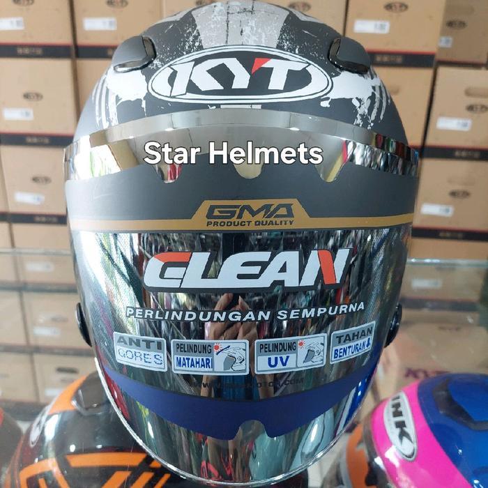 Helm Kyt Dj Maru Motif "Upgrade Visor Iridium Silver"