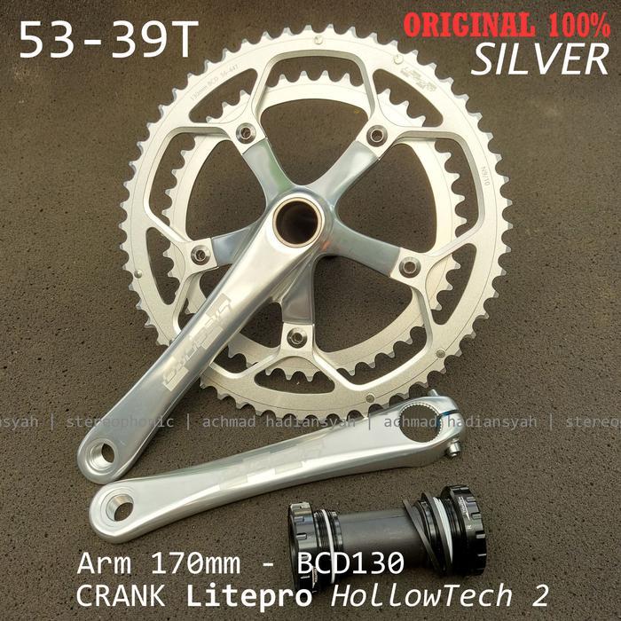 Crank Litepro ORIGINAL emboss Crank Litepro Dual Chainring 53-39T SILV