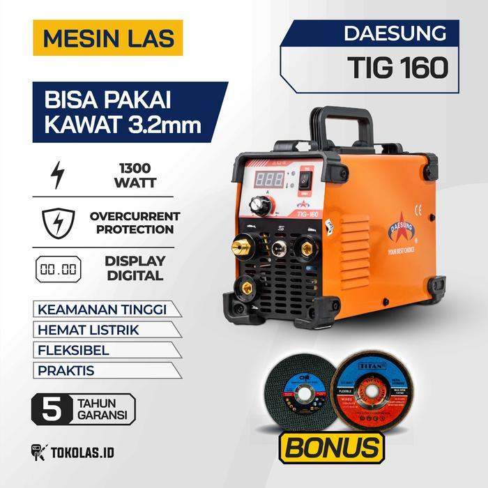 Mesin Las Argon Daesung TIG 160 A Multifungsi MMA Stick Digital Display Korea Stainless