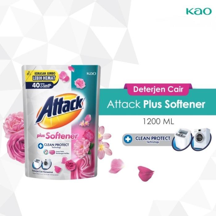 Attack Plus Softener Deterjen Cair 1200 ml / Attack Matic Cair Pink