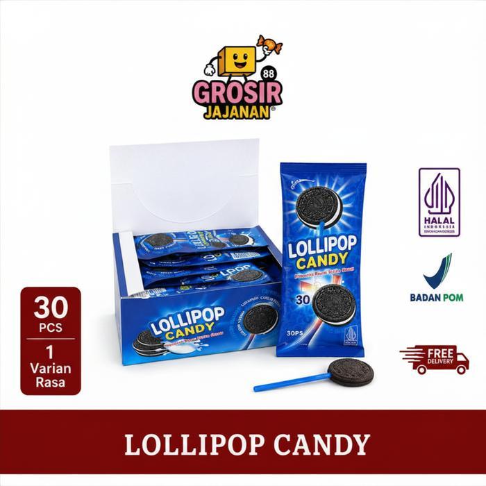 TERLARIS Permen Lollipop Candy Oreo DSM isi 30 pcs