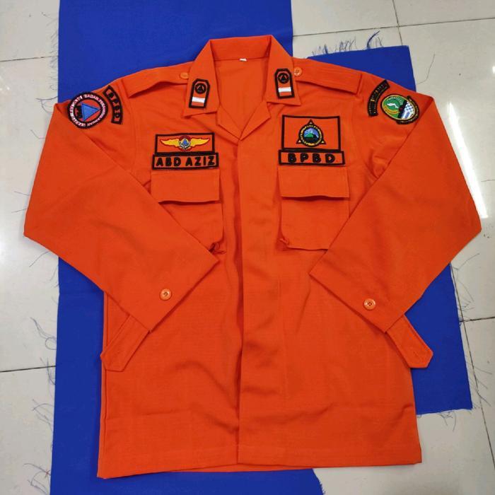 TERLARIS Kemeja Atasan PDL BPBD/BNBP/BASARNAS+Atribut Bordir Timbul READY