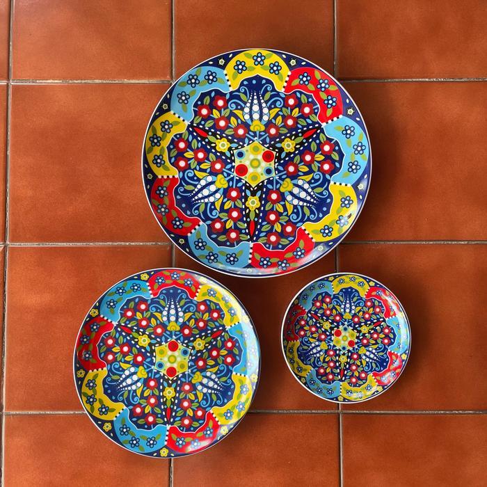 Set Walldecor Piring Keramik Maroko/Piring Pajangan Dinding/FREE KAWAT GANTUNG