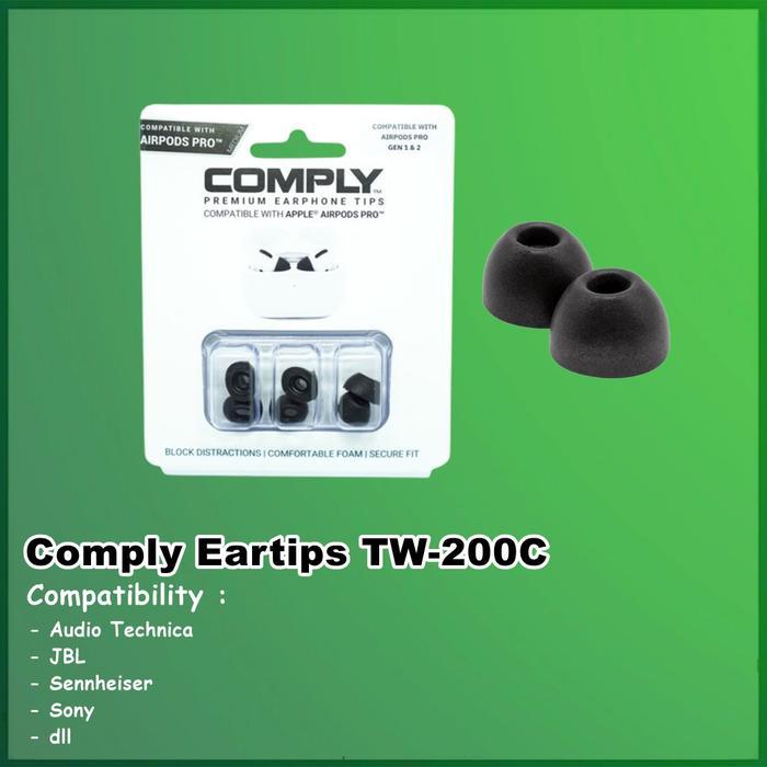Comply Foam Tips Eartips Karet Silicon Tw-200C For Sony Sennheiser Jbl Ath-Twx9 Tozo - Neo Soundcore
