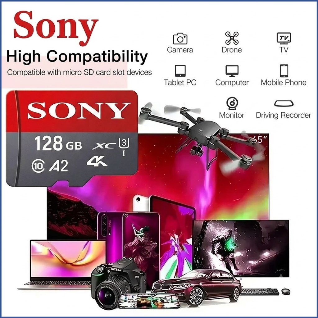 SONY 64G 128G 256GB 512GB 1024GB Micro TF SD Flash Memory Card For Smartphone UAV Monitor High