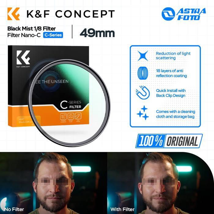 Knf Concept 49Mm Lens Filter Nano-C Black Mist 1/8 Filter K&F Concept Black Diffusion - Lenspro Id