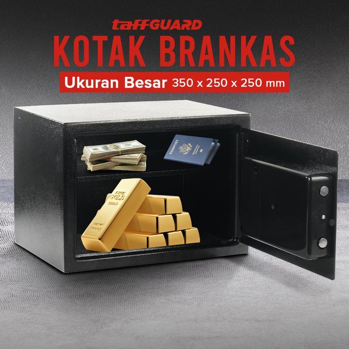 Krisbow Innovation - Kotak Brankas Hotel Mini Password Safe Deposit Box Besar Hitam Eb20 Eb25