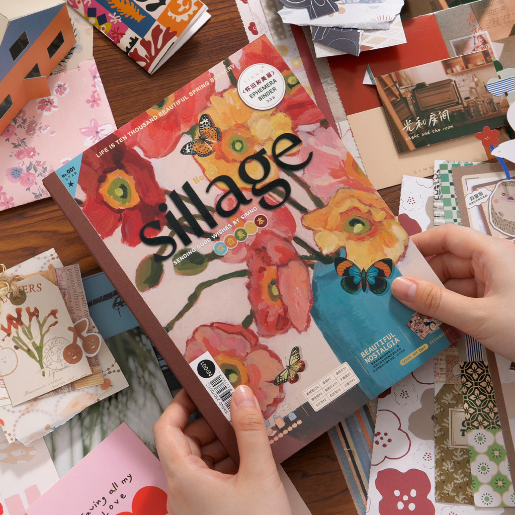 128ps Die ut Mixed Materials Stiker Book artoon Deorative Handmade Srapbooking ollage Junk Journal