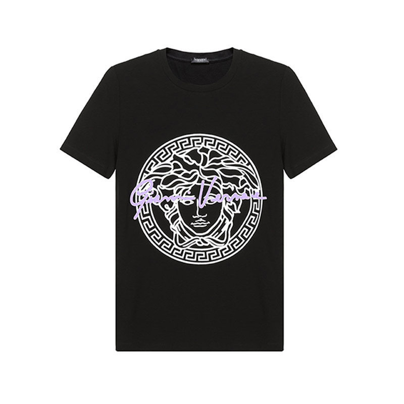 Versace Versace Wanita Medusa Avatar Kaos Wanita Lengan Pendek Ramping