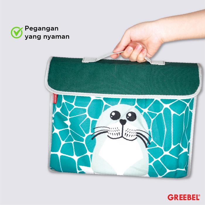 GREEBEL Tas Map Kain Karakter Hewan Lucu 614 L (1PCS) Tote Bag Anak Sekolah Map Tenteng Anak