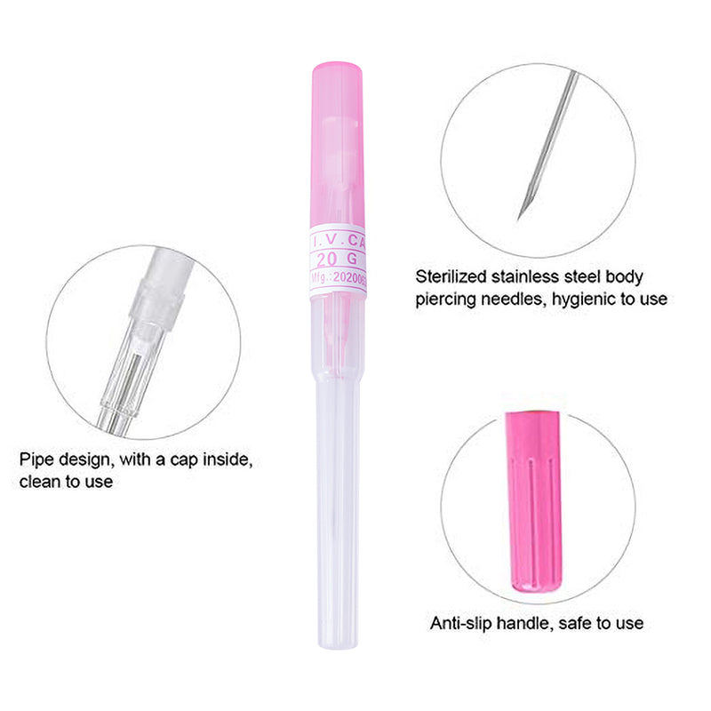 Audersigt Catheter Piercing Needle 14G 16G 18G 20G IV Catheter Piercing Hollow Needles for Ear Nose