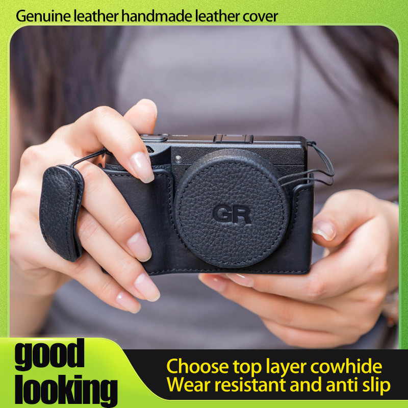 For Ricoh Gr3x handmade Protective Case Gr3 Half Leather Wrist Strap