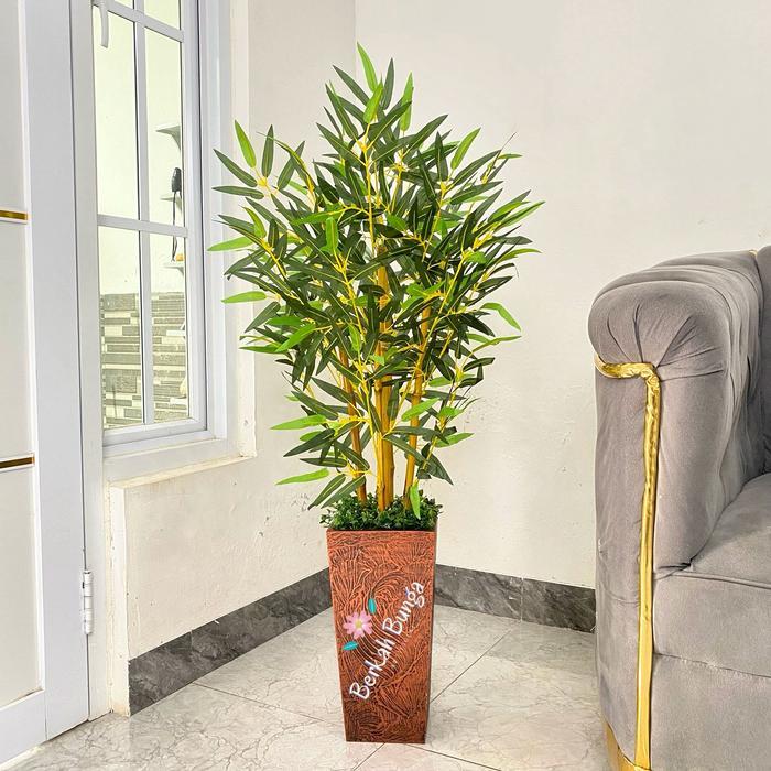 Bambu artificial- Bambu plastik- Bambu kuning- bambu dekorasi- hiasan