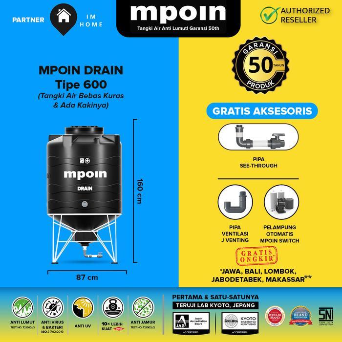 Tangki / Toren Air Kaki MPOIN Drain 500 Liter Bebas Kuras