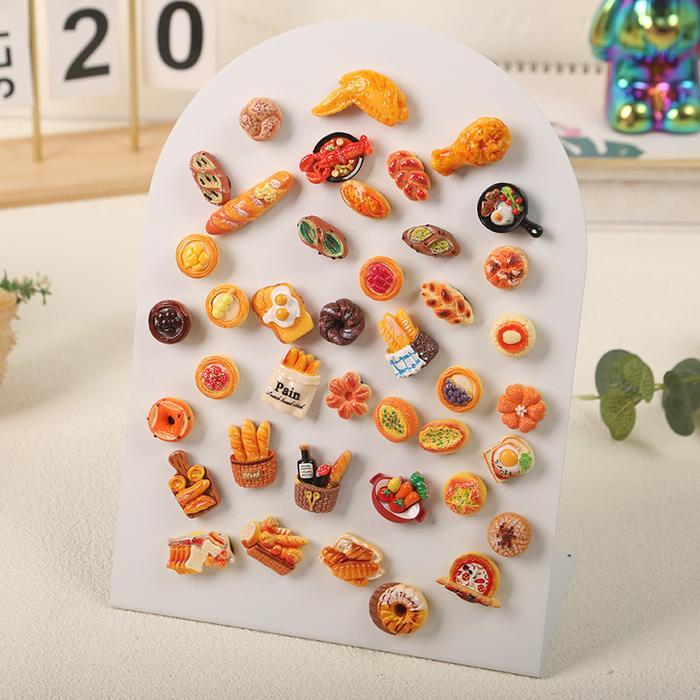 12Pcs Cute 3D Cartoon Fridge Magnets - French Alkali Bread Magnetic Stickers, Fun Refrigerator