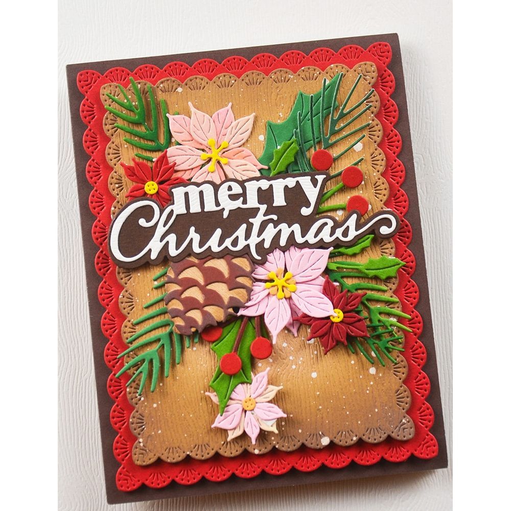 2025 New Metal ut Dies hristmas Poinsettia Flower Dies Template DIY Srapbooking Diary Handmade