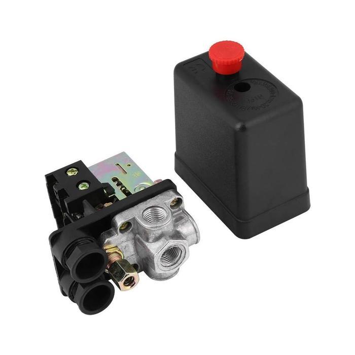 Cemalstor- Jld Otomatis Kompresor Angin 4-Lubang Automatic Pressure Switch Compressor 4 Way Drat