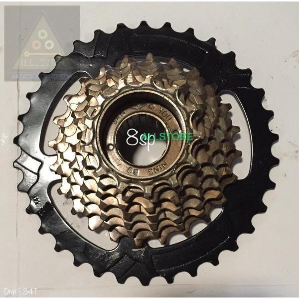 TERLARIS sproket freewheel gear 8 speed Ulir drat megarange SAN YOU 13 - 34 t READY