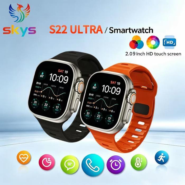 Diskon Skys Smartwatch Watch S22 Ultra Jam Pintar Olahraga Bluetooth 2.09 Hd Amoled Display Gps