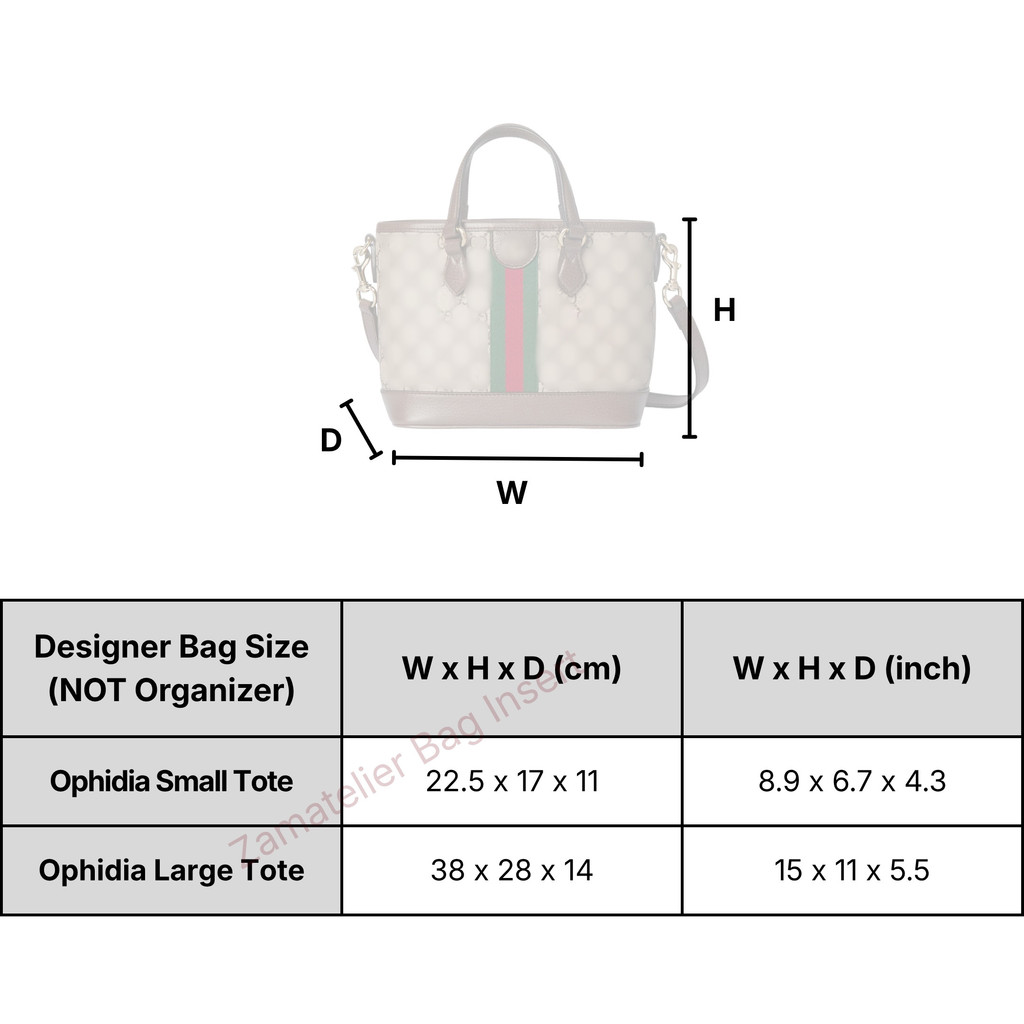 Fit for Gu. Ophidia Small Large Tote Bag, Organizer Insert Purse r, Felt Purse with Zipper Middle