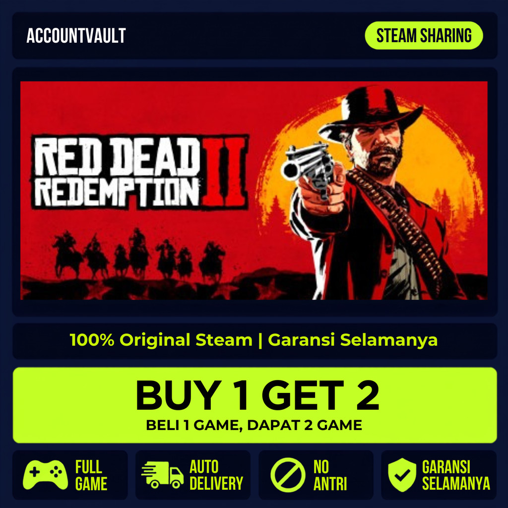 Red Dead Redemption 2 / RDR2 Steam Sharing PC | Full DLC | Offline | No Antri | Original | Auto Deli
