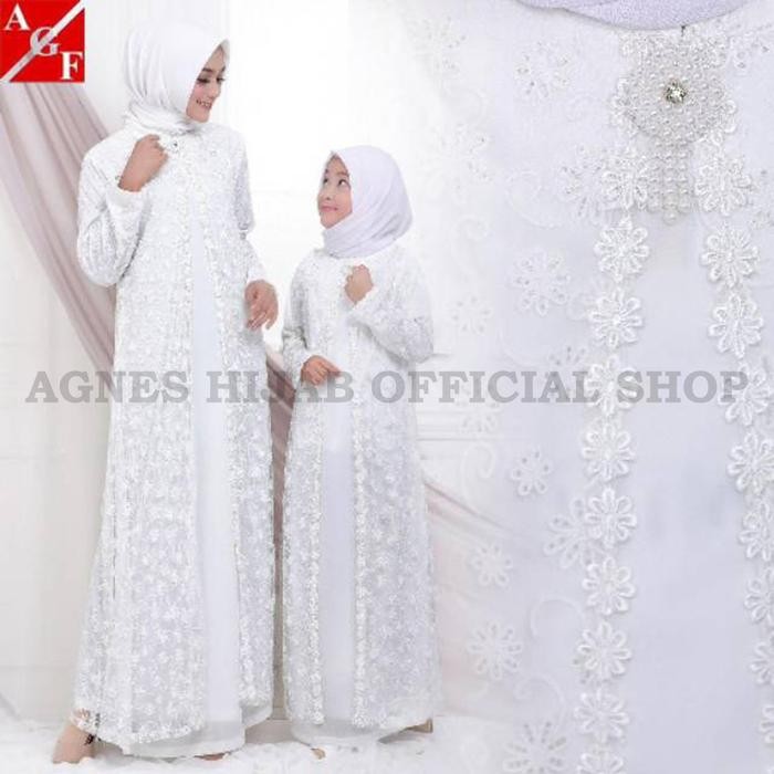 hm4x Agnes Hijab - Camilla Kids Gamis Putih Anak Lebaran 2024 Elegan Dress Abaya Syari