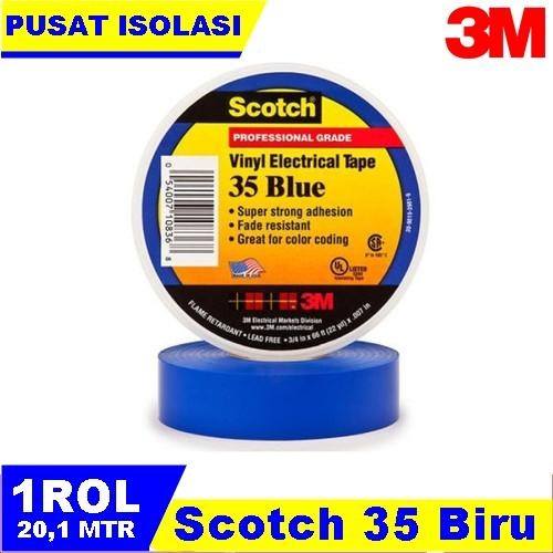 3M ISOLASI SCOTCH 35 VINYL COLOR CODING ELECTRICAL BIRU