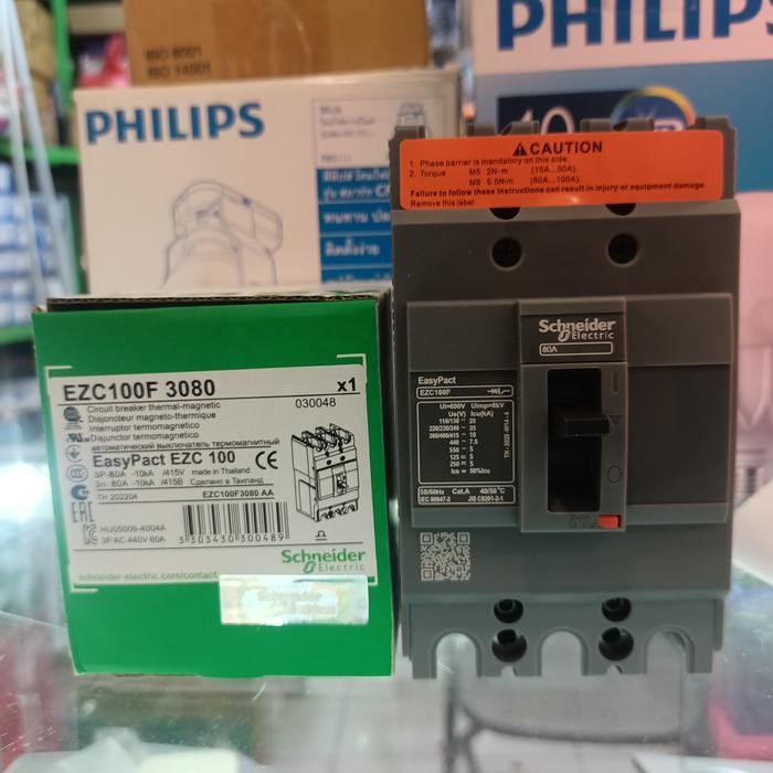 MCCB SCHNEIDER EZC 3P 80A