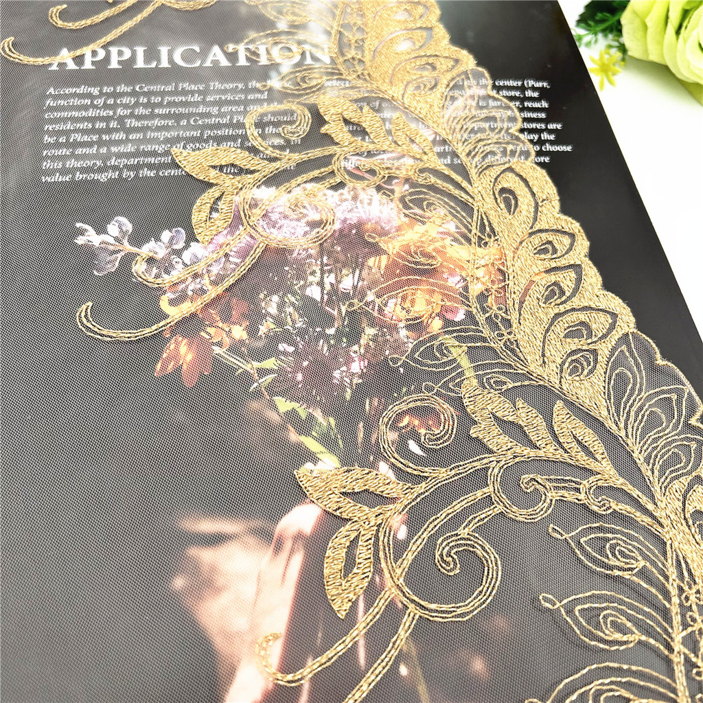 3y/lot 20cm Beige Golden Shimmer Embroidery Lace Trim Clothing Accessories Dress Sewing Applique Cos