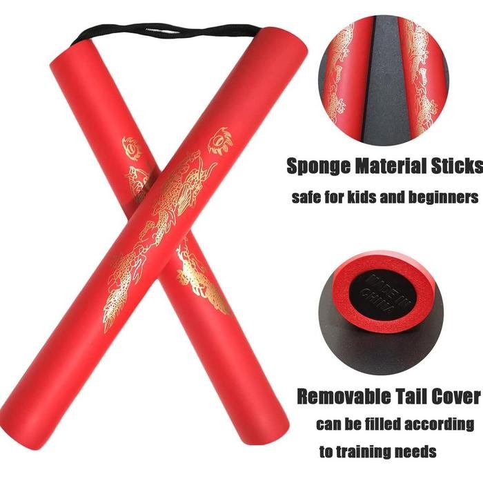 Js1 Nunchaku Busa Motif Naga / Foam Sponge Nunchaku Double Stick Untuk