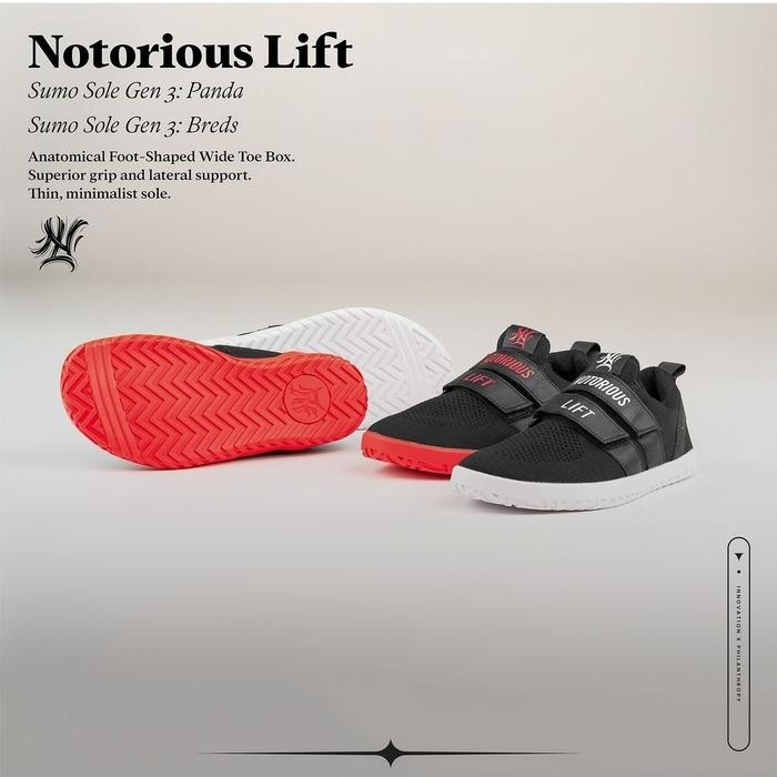 Notorious Lift Sumo Sole Gen 3.0 Wide Toe Box Deadlift Slippers Sepatu
