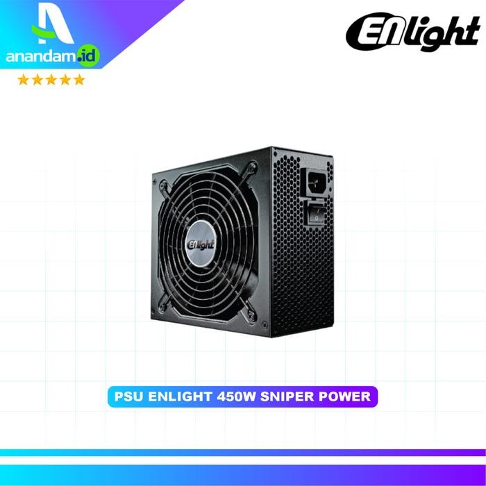 Ready Enlight Psu 450 Watt Sniper Power - 80+ Efisiensi Tinggi, 24 Pin M/B, 4+4 Pin Cpu, Pci-E 6+2,
