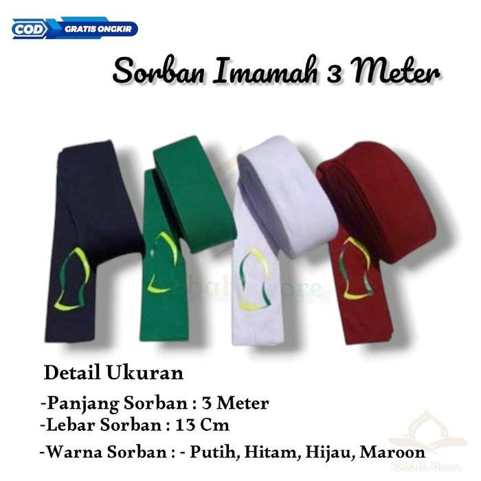 TERLARIS Sorban Imamah Panjang 3 Meter Sorban Rida Anak Dan Dewasa Udeng Udeng Imamah Sorban Imamah