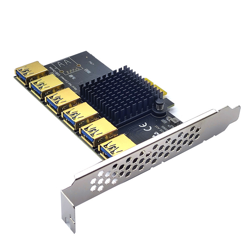 Riser PCIE 1 To 6 Slot PCI Express Multiplier Riser Card Adapter USB3.0 PCIE X1 To X16 Extender 010X