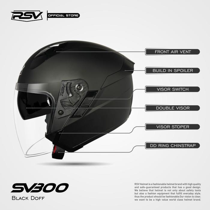 HELM RSV SV300 SOLID BLACK DOFF