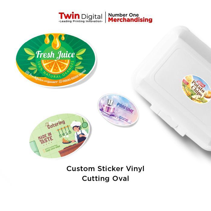 Cetak Sticker Label Kemasan Makanan Toples Stiker Vinyl Cutting Oval