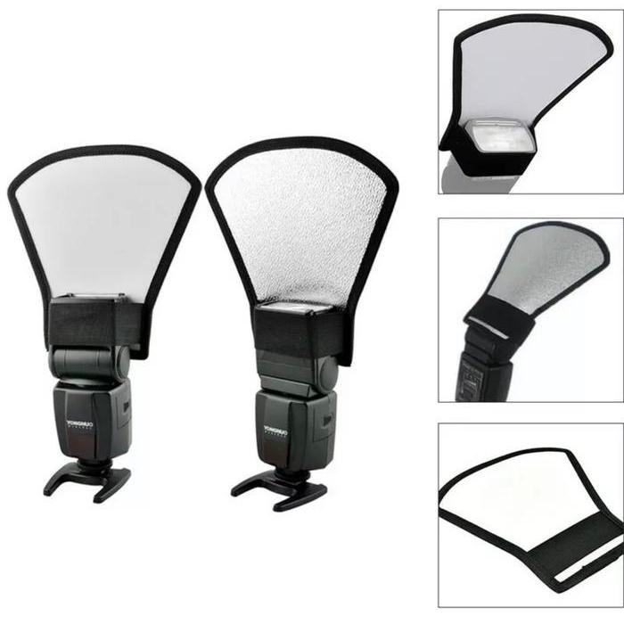 Universal Camera Flash Diffuser 2 in 1 Softbox Silver White Reflector