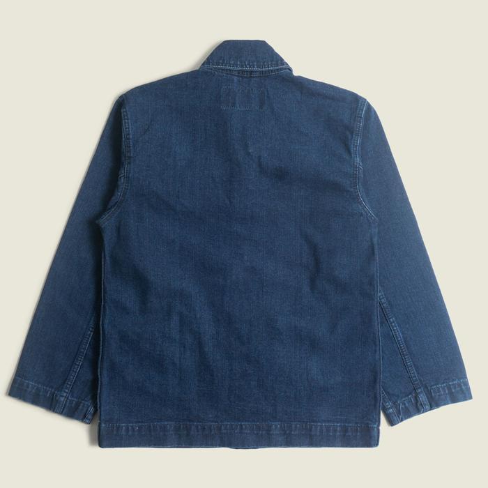 SALE Wheeler Shawl Collar Jacket - 14.5oz Navy Blue Medium Wash