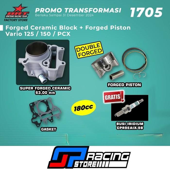Paket Bore Up Vario 125/Vario 150/Pcx 150/Adv 150- Block Ceramic - Piston 63 Mm - Brt Promo 1705
