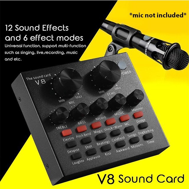 BlessS/ Soundcard V8 Singing Live SoundCard V8 Bluetooth Audio External Live Soundcard V8