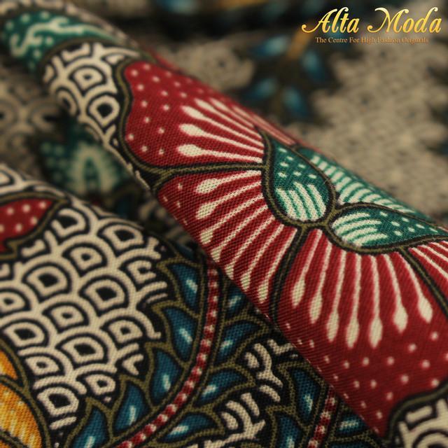 TERLENGKAP Alta Moda Batik Katun Sand Motif Bunga Hijau (1M)